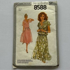 Simplicity Vintage 1978 Dress Pattern Womens Size 8